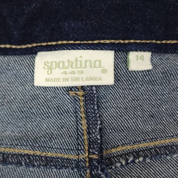 Spartina 449 Womens Denim Pants Jeans Size 14 Cotton & Spandex Blend Dark Wash - Picture 4 of 12
